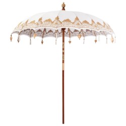 Parasol Autre Crème x 250 cm Coton et bois massif 