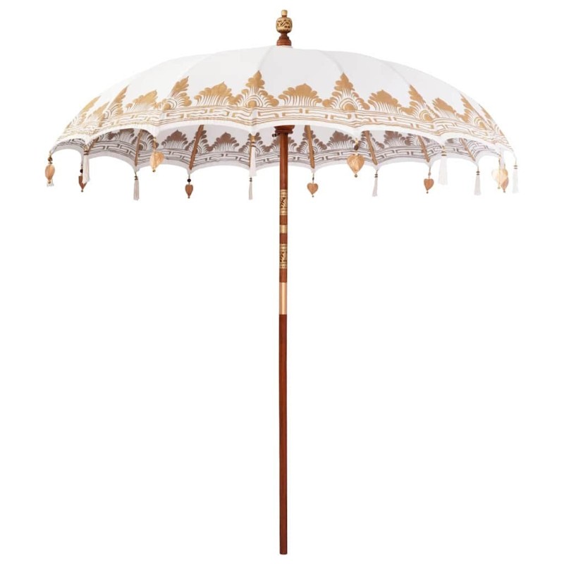 Parasol Autre Crème x 250 cm Coton et bois massif 