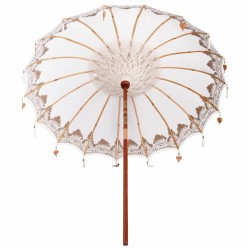 Parasol Autre Crème x 250 cm Coton et bois massif 