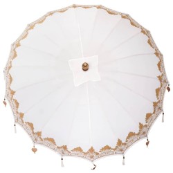 Parasol Autre Crème x 250 cm Coton et bois massif 