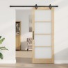 Porte coulissante avec kit 'ORKDAL'en bois massif et verre 