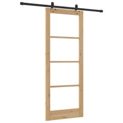 Porte coulissante avec kit 'ORKDAL'en bois massif et verre 