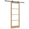 Porte coulissante avec kit 'ORKDAL'en bois massif et verre 