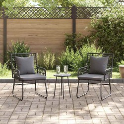 Ensemble de salle à manger pour jardin 3 pcs Noir, Anthracite 