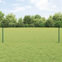 Poteaux de clôture 11 pcs U-Channel Vert 60 cm Acier 