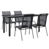 Ensemble à manger de jardin 5 pcs noir textilène et acier 