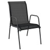 Ensemble à manger de jardin 5 pcs noir textilène et acier 