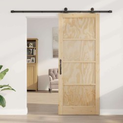 Porte Coulissante avec Kit Quincaillerie "ORKDAL" en Bois Massif de Pin 