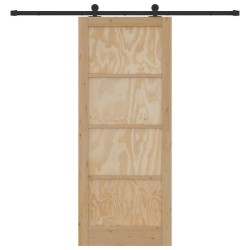 Porte Coulissante avec Kit Quincaillerie "ORKDAL" en Bois Massif de Pin 