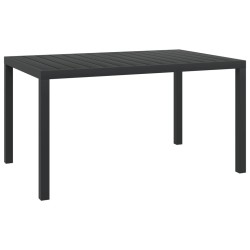 Table de jardin noir 150 x 90 x 74 cm Aluminium et WPC 