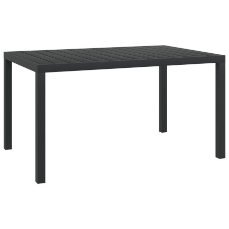Table de jardin noir 150 x 90 x 74 cm Aluminium et WPC 
