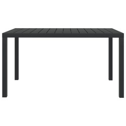 Table de jardin noir 150 x 90 x 74 cm Aluminium et WPC 