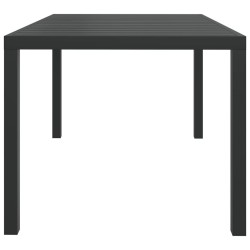 Table de jardin noir 150 x 90 x 74 cm Aluminium et WPC 