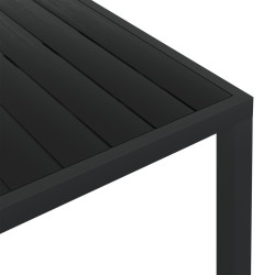 Table de jardin noir 150 x 90 x 74 cm Aluminium et WPC 
