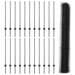 Poteaux de clôture 22 pcs U-Channel Gris 100 cm Acier 