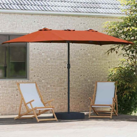 Parasol de jardin Couleur terre cuite 385 x 209 x 244 cm tissu 