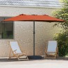Parasol de jardin Couleur terre cuite 385 x 209 x 244 cm tissu 