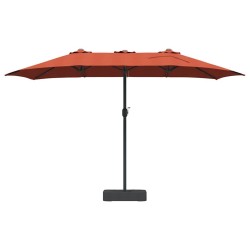 Parasol de jardin Couleur terre cuite 385 x 209 x 244 cm tissu 