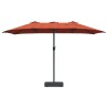 Parasol de jardin Couleur terre cuite 385 x 209 x 244 cm tissu 