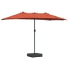 Parasol de jardin Couleur terre cuite 385 x 209 x 244 cm tissu 