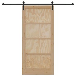 Porte Coulissante avec Quincaillerie 93x202 cm Bois Massif Pin 