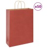 Sacs en papier 50 pcs avec poignées rouge 32x12x42 cm 