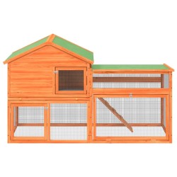 Clapier marron 185,5x60,5x109,5 cm bois de pin massif 