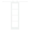 Porte coulissante avec quincaillerie 'ORKDAL'en bois massif blanc et en verre 