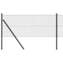 Clôture soudée avec 13 poteaux Gris 0.8x50 m Acier 