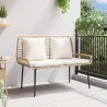 Banc de jardin avec oreiller Noir, Anthracite 109 x 63 x 83 cm 