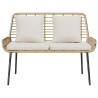 Banc de jardin avec oreiller Noir, Anthracite 109 x 63 x 83 cm 