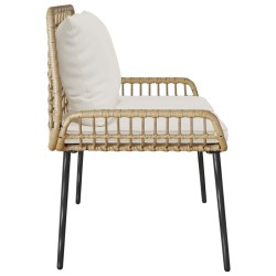 Banc de jardin avec oreiller Noir, Anthracite 109 x 63 x 83 cm 