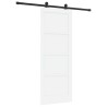 Porte coulissante avec quincaillerie blanche 78x202 cm en bois massif en pin 