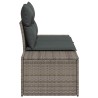 Canapé de jardin 2 places avec rangements et coussins Gris Poly Rotin 