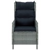 Chaise inclinable de jardin coussins Résine tressée Gris clair 