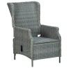 Chaise inclinable de jardin coussins Résine tressée Gris clair 