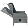 Chaise inclinable de jardin coussins Résine tressée Gris clair 