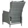 Chaise inclinable de jardin coussins Résine tressée Gris clair 
