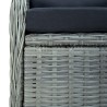 Chaise inclinable de jardin coussins Résine tressée Gris clair 