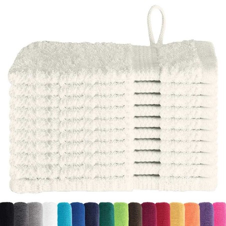 Gants de toilette 10 pcs Crème 15 x 21 cm Coton 