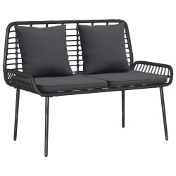 Banc de jardin avec oreiller Noir, Anthracite 109 x 63 x 83 cm 