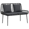 Banc de jardin avec oreiller Noir, Anthracite 109 x 63 x 83 cm 
