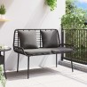 Banc de jardin avec oreiller Noir, Anthracite 109 x 63 x 83 cm 
