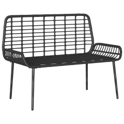 Banc de jardin avec oreiller Noir, Anthracite 109 x 63 x 83 cm 