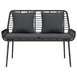 Banc de jardin avec oreiller Noir, Anthracite 109 x 63 x 83 cm 