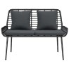Banc de jardin avec oreiller Noir, Anthracite 109 x 63 x 83 cm 