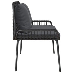 Banc de jardin avec oreiller Noir, Anthracite 109 x 63 x 83 cm 