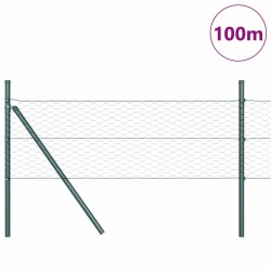 Clôture Hexagonale Verte 0.4x100 m Acier 