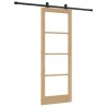 Porte Coulissante avec Ensemble de Quincaillerie 'ORKDAL'Bois Massif & Verre 