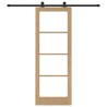 Porte Coulissante avec Ensemble de Quincaillerie 'ORKDAL'Bois Massif & Verre 